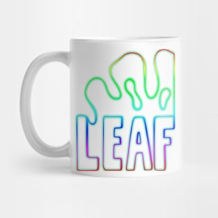 colored word leaf with tree leaf outline Mug